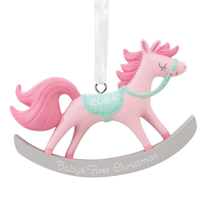 Hallmark : Baby Girl's First Christmas Rocking Horse 2024 Hallmark Ornament - Hallmark : Baby Girl's First Christmas Rocking Horse 2024 Hallmark Ornament