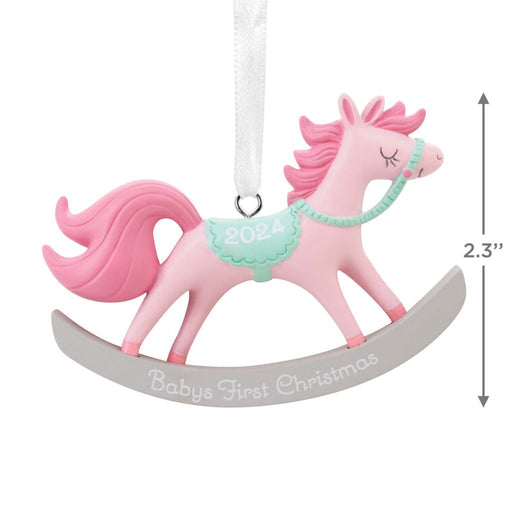 Hallmark : Baby Girl's First Christmas Rocking Horse 2024 Hallmark Ornament - Hallmark : Baby Girl's First Christmas Rocking Horse 2024 Hallmark Ornament