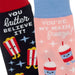 Hallmark : Better Together Popcorn and Slushie Funny Crew Socks - Hallmark : Better Together Popcorn and Slushie Funny Crew Socks