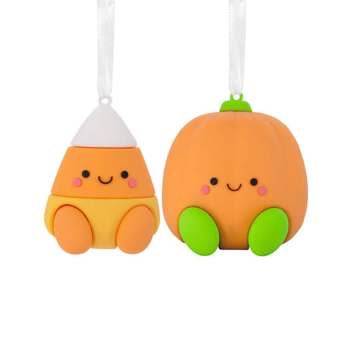 Hallmark : Better Together Pumpkin and Candy Corn Magnetic Hallmark Ornaments, Set of 2 - Hallmark : Better Together Pumpkin and Candy Corn Magnetic Hallmark Ornaments, Set of 2