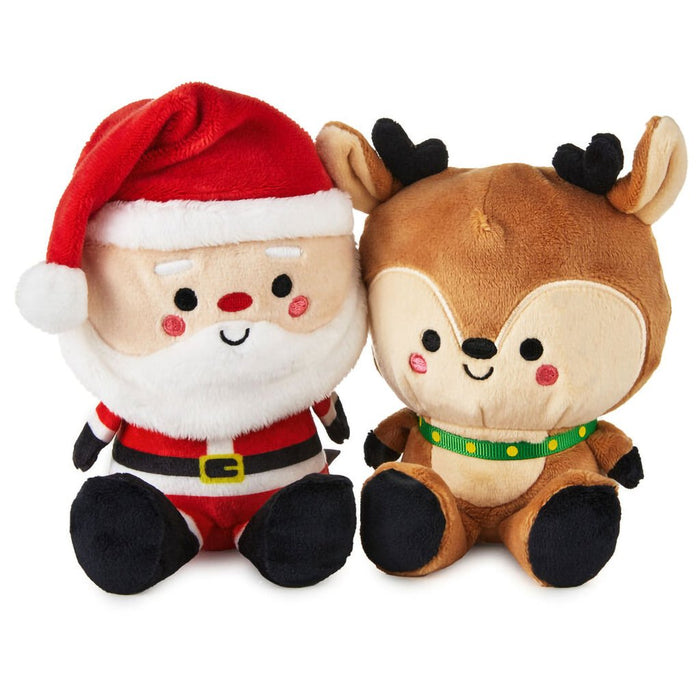 Hallmark : Better Together Santa and Reindeer Magnetic Plush Pair, 5.75" - Hallmark : Better Together Santa and Reindeer Magnetic Plush Pair, 5.75"