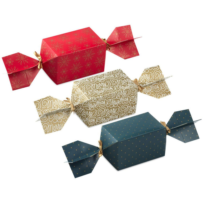 Hallmark : Black, Red and Gold 3 - Pack Assortment Christmas Candy - Shaped Party Favor Boxes - Hallmark : Black, Red and Gold 3 - Pack Assortment Christmas Candy - Shaped Party Favor Boxes