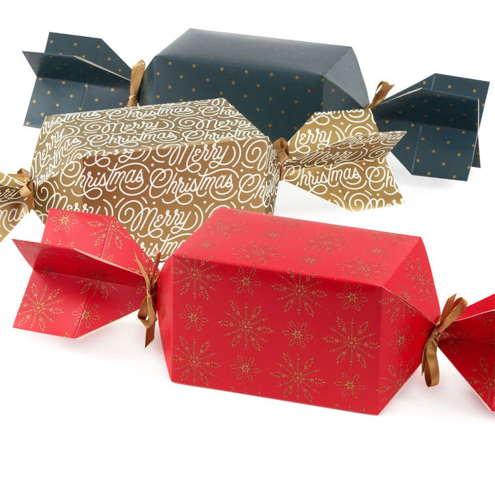 Hallmark : Black, Red and Gold 3 - Pack Assortment Christmas Candy - Shaped Party Favor Boxes - Hallmark : Black, Red and Gold 3 - Pack Assortment Christmas Candy - Shaped Party Favor Boxes