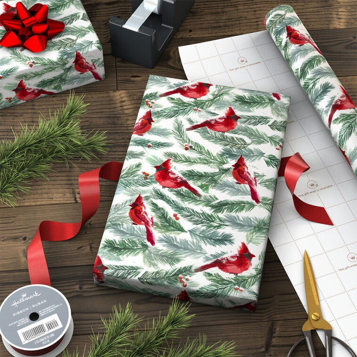 Hallmark : Cardinals and Pine Branches Holiday Wrapping Paper Roll, 35 sq. ft. - Hallmark : Cardinals and Pine Branches Holiday Wrapping Paper Roll, 35 sq. ft.