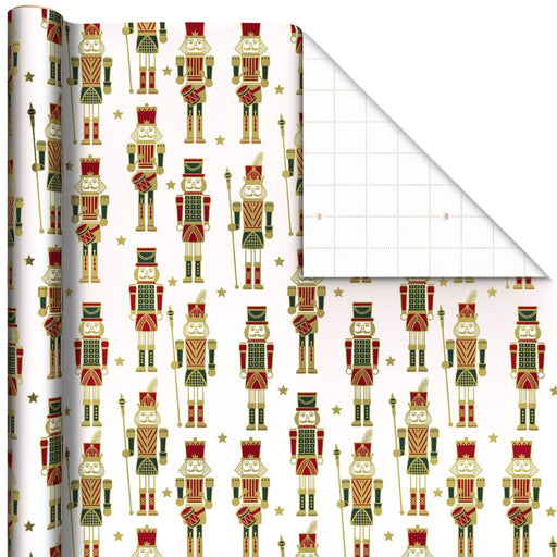 Hallmark : Christmas Nutcrackers on Cream Metallic Wrapping Paper Roll, 22.5 sq. ft. - Hallmark : Christmas Nutcrackers on Cream Metallic Wrapping Paper Roll, 22.5 sq. ft.