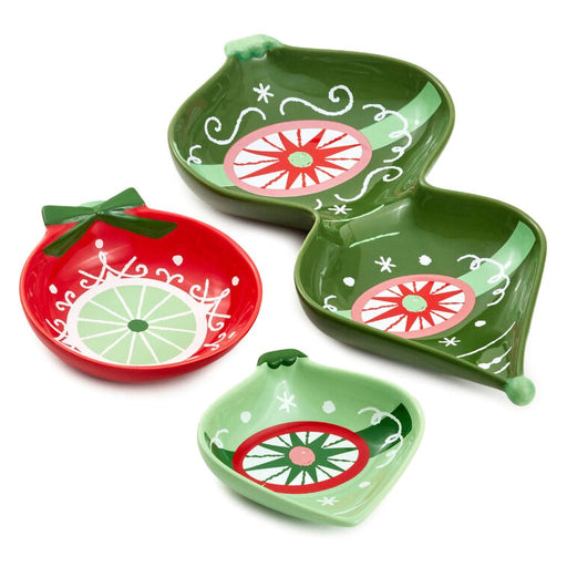 Hallmark : Christmas Ornament - Shaped Dishes, Set of 3 - Hallmark : Christmas Ornament - Shaped Dishes, Set of 3