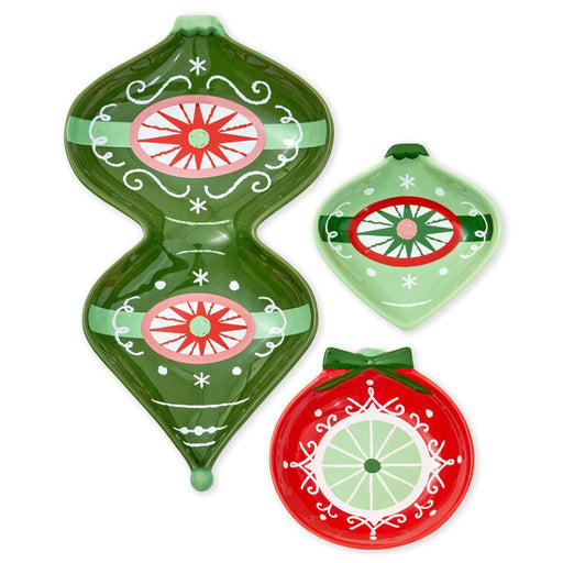 Hallmark : Christmas Ornament - Shaped Dishes, Set of 3 - Hallmark : Christmas Ornament - Shaped Dishes, Set of 3