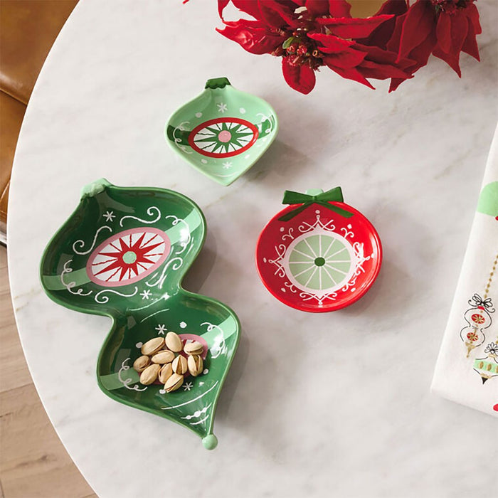 Hallmark : Christmas Ornament - Shaped Dishes, Set of 3 - Hallmark : Christmas Ornament - Shaped Dishes, Set of 3