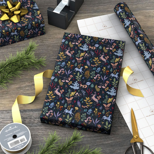 Hallmark : Colorful Holiday Toile on Navy Wrapping Paper Roll, 35 sq. ft. - Hallmark : Colorful Holiday Toile on Navy Wrapping Paper Roll, 35 sq. ft.