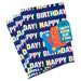 Hallmark : Colorful Shadow Lettering Birthday Flat Wrapping Paper With Gift Tags, 3 sheets - Hallmark : Colorful Shadow Lettering Birthday Flat Wrapping Paper With Gift Tags, 3 sheets