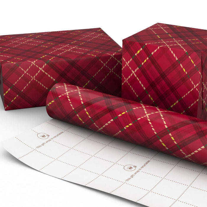 Hallmark : Dark Red Plaid Holiday Wrapping Paper Roll, 35 sq. ft. - Hallmark : Dark Red Plaid Holiday Wrapping Paper Roll, 35 sq. ft.