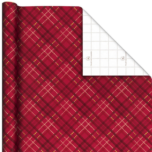 Hallmark : Dark Red Plaid Holiday Wrapping Paper Roll, 35 sq. ft. - Hallmark : Dark Red Plaid Holiday Wrapping Paper Roll, 35 sq. ft.