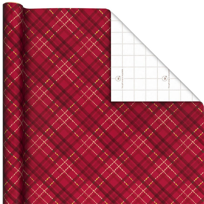 Hallmark : Dark Red Plaid Holiday Wrapping Paper Roll, 35 sq. ft. - Hallmark : Dark Red Plaid Holiday Wrapping Paper Roll, 35 sq. ft.