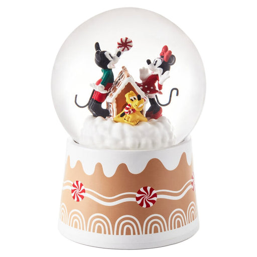 Hallmark : Disney Mickey, Minnie and Pluto Gingerbread Musical Snow Globe, 5.85" - Hallmark : Disney Mickey, Minnie and Pluto Gingerbread Musical Snow Globe, 5.85"