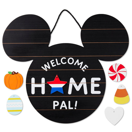 Hallmark : Disney Mickey Mouse Ears Welcome Sign With Seasonal Decorations - Hallmark : Disney Mickey Mouse Ears Welcome Sign With Seasonal Decorations