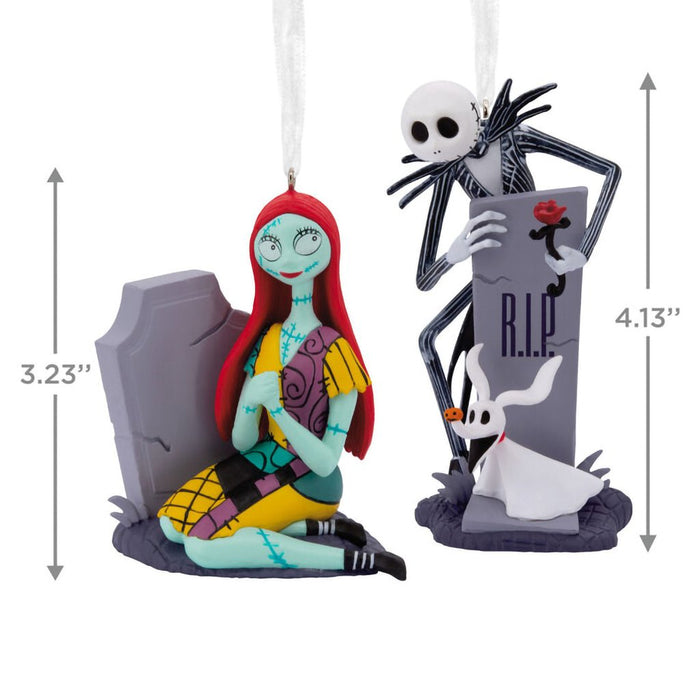 Hallmark : Disney Tim Burton's The Nightmare Before Christmas Jack and Sally With Tombstones Hallmark Ornaments, Set of 2 - Hallmark : Disney Tim Burton's The Nightmare Before Christmas Jack and Sally With Tombstones Hallmark Ornaments, Set of 2