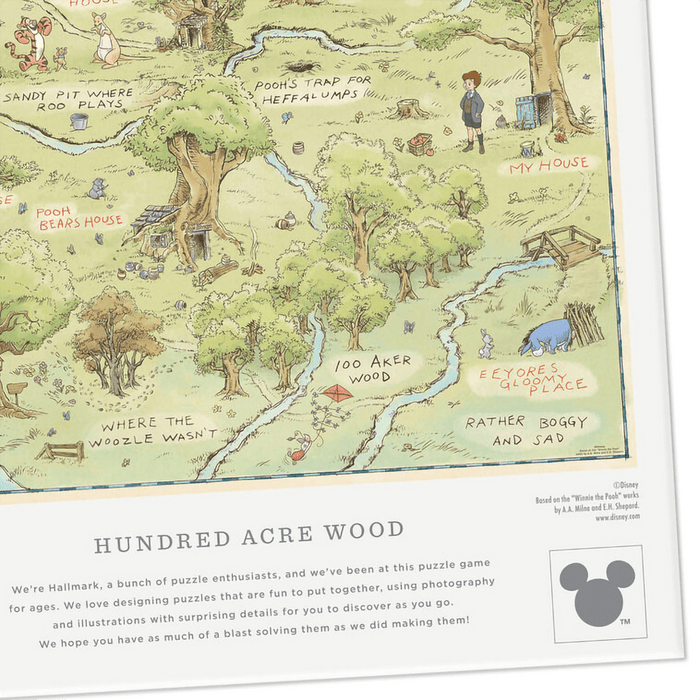 Hallmark : Disney Winnie the Pooh Hundred Acre Wood Map 1000 - Piece Puzzle - Hallmark : Disney Winnie the Pooh Hundred Acre Wood Map 1000 - Piece Puzzle