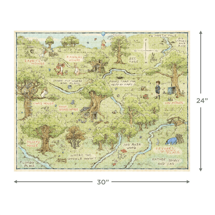 Hallmark : Disney Winnie the Pooh Hundred Acre Wood Map 1000 - Piece Puzzle - Hallmark : Disney Winnie the Pooh Hundred Acre Wood Map 1000 - Piece Puzzle