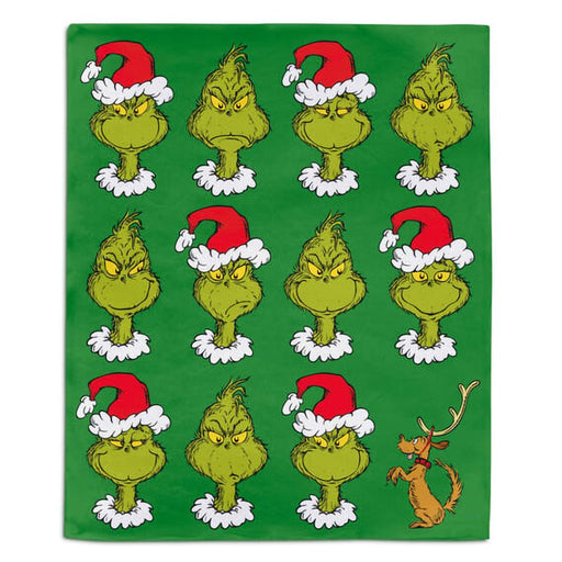 Hallmark : Dr. Seuss™ Grinch Faces Fleece Blanket, 51x62 - Hallmark : Dr. Seuss™ Grinch Faces Fleece Blanket, 51x62