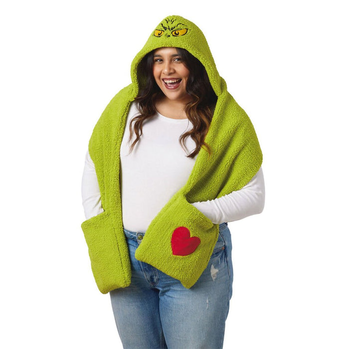 Hallmark : Dr. Seuss's How the Grinch Stole Christmas!™ Grinch Hooded Scarf With Pockets - Hallmark : Dr. Seuss's How the Grinch Stole Christmas!™ Grinch Hooded Scarf With Pockets