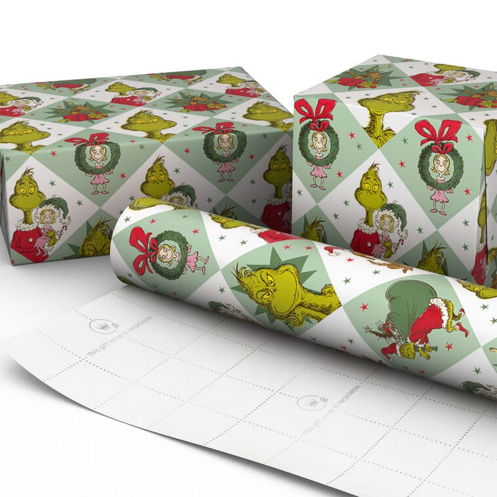 Hallmark : Dr. Seuss's How the Grinch Stole Christmas!™ Grinch on Colored Squares Jumbo Wrapping Paper Roll, 70 sq. ft. - Hallmark : Dr. Seuss's How the Grinch Stole Christmas!™ Grinch on Colored Squares Jumbo Wrapping Paper Roll, 70 sq. ft.