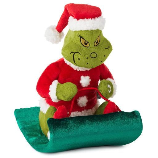 Hallmark : Dr. Seuss's How the Grinch Stole Christmas!™ - Grinch on Sled Musical Plush With Motion, 9.5" - Hallmark : Dr. Seuss's How the Grinch Stole Christmas!™ - Grinch on Sled Musical Plush With Motion, 9.5"