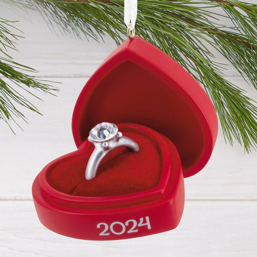 Hallmark : Engagement Ring in Red Box 2024 Hallmark Ornament - Hallmark : Engagement Ring in Red Box 2024 Hallmark Ornament