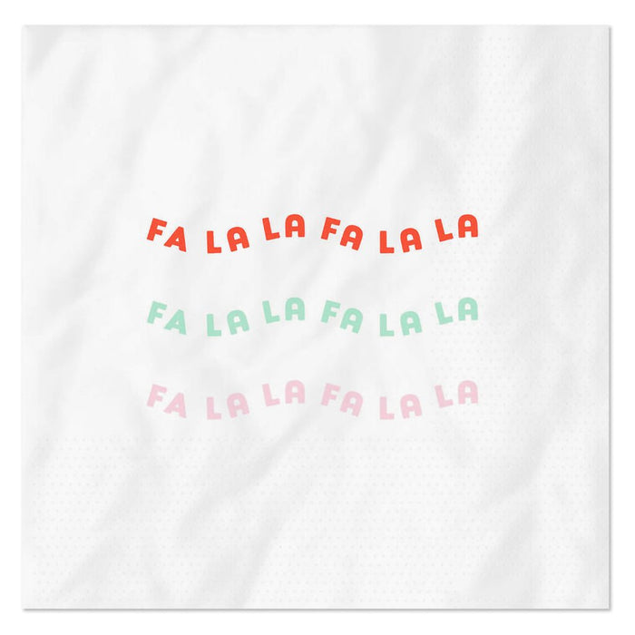 Hallmark : “Fa La La” Holiday Cocktail Napkins, Pack of 20 - Hallmark : “Fa La La” Holiday Cocktail Napkins, Pack of 20