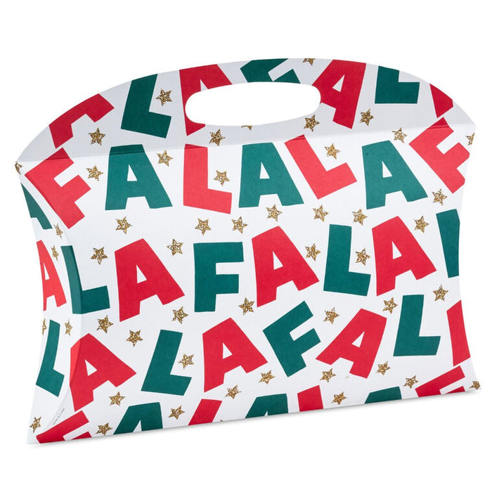 Hallmark : Fa La La Lettering Large Christmas Pillow Box With Handle - Hallmark : Fa La La Lettering Large Christmas Pillow Box With Handle