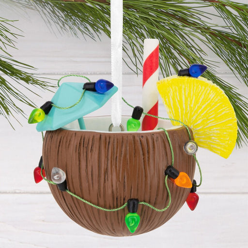 Hallmark : Festive Coconut Cocktail Hallmark Ornament - Hallmark : Festive Coconut Cocktail Hallmark Ornament