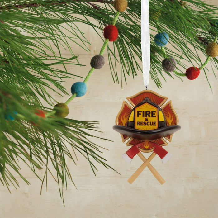 Hallmark : Fire and Rescue Emblem Hallmark Ornament - Hallmark : Fire and Rescue Emblem Hallmark Ornament