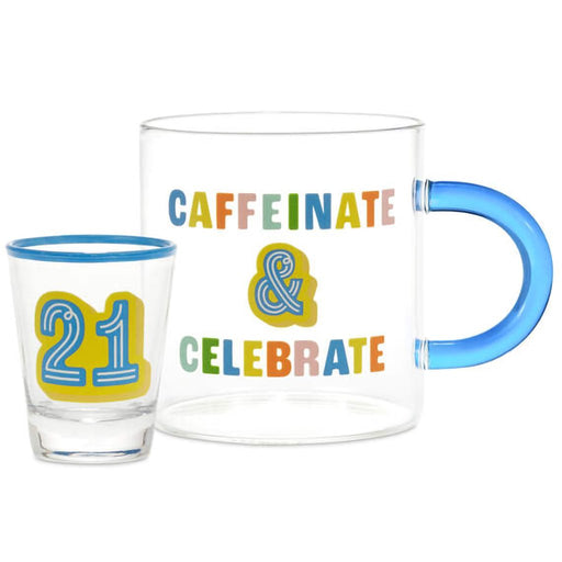 Hallmark : Glass 21st Birthday Mug and Shot Glass Bundle - Hallmark : Glass 21st Birthday Mug and Shot Glass Bundle