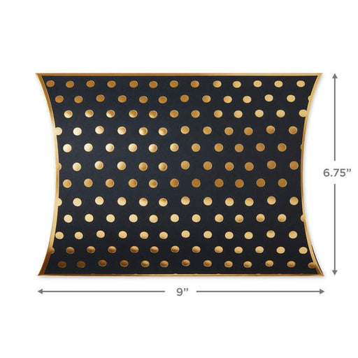 Hallmark : Gold Dots on Black Pillow Box - Hallmark : Gold Dots on Black Pillow Box
