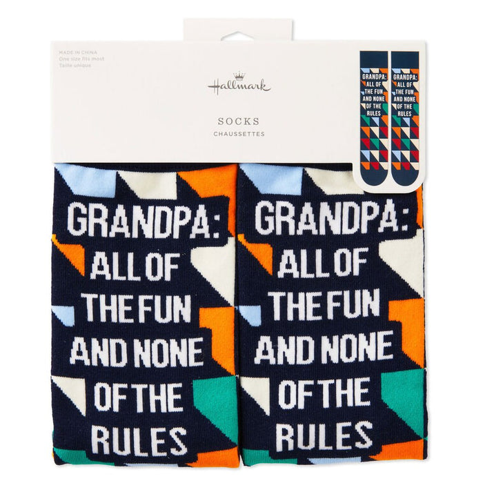 Hallmark : Grandpa All of the Fun Novelty Crew Socks - Hallmark : Grandpa All of the Fun Novelty Crew Socks