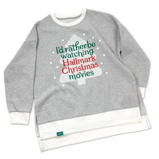 Hallmark : Hallmark Channel Christmas Movies Women's Oversized Gray Sweatshirt - Hallmark : Hallmark Channel Christmas Movies Women's Oversized Gray Sweatshirt