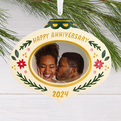 Hallmark : Happy Anniversary 2024 Photo Frame Hallmark Ornament - Hallmark : Happy Anniversary 2024 Photo Frame Hallmark Ornament