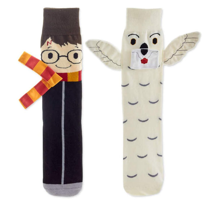 Hallmark : Harry Potter™ and Hedwig™ Novelty Crew Socks - Hallmark : Harry Potter™ and Hedwig™ Novelty Crew Socks