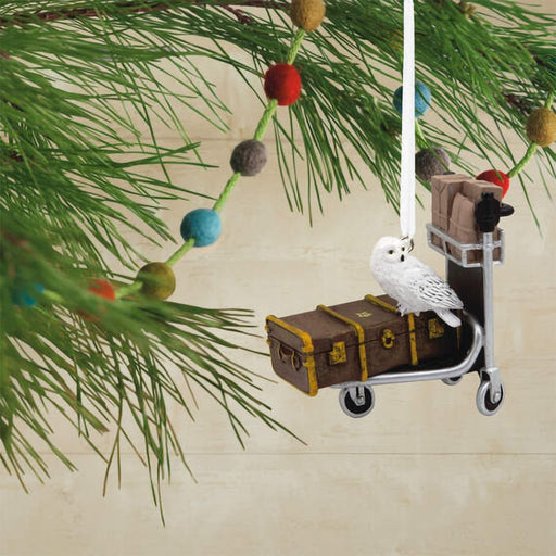 Hallmark : Harry Potter™ Luggage Trolley With Hedwig™ Hallmark Ornament - Hallmark : Harry Potter™ Luggage Trolley With Hedwig™ Hallmark Ornament