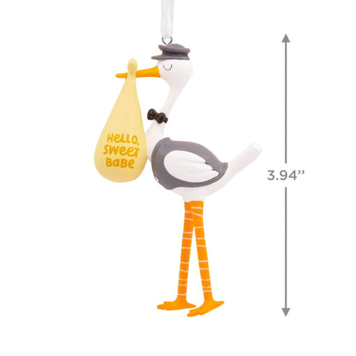 Hallmark : Hello Sweet Babe Stork Pregnancy Hallmark Ornament - Hallmark : Hello Sweet Babe Stork Pregnancy Hallmark Ornament