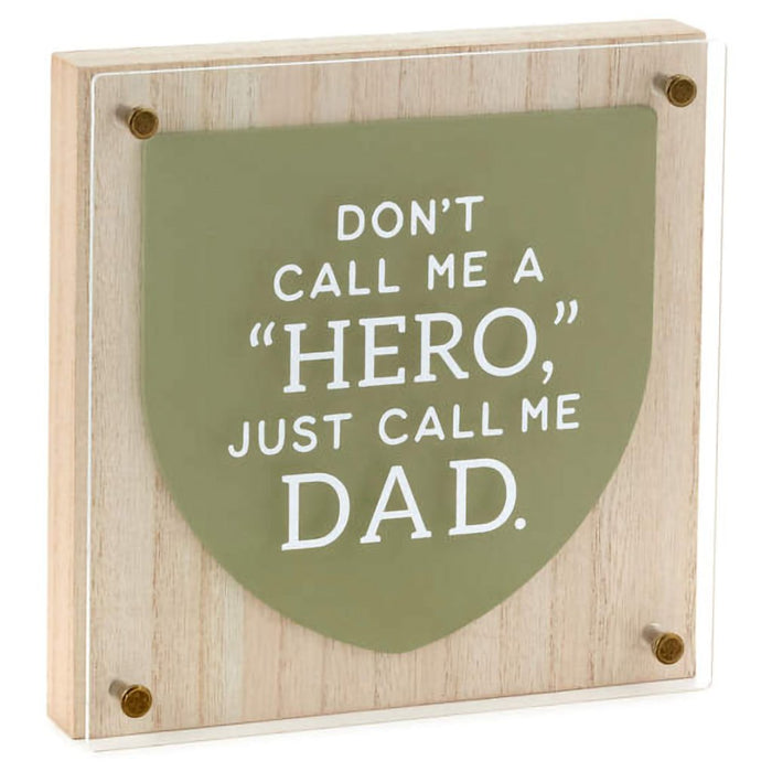 Hallmark : Hero Dad Layered Square Quote Sign, 8x8 - Hallmark : Hero Dad Layered Square Quote Sign, 8x8