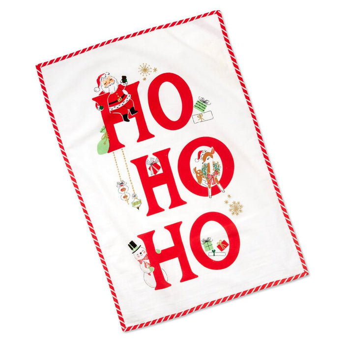 Hallmark : Ho Ho Ho Vintage Santa and Friends Tea Towel, 18x26 - Hallmark : Ho Ho Ho Vintage Santa and Friends Tea Towel, 18x26