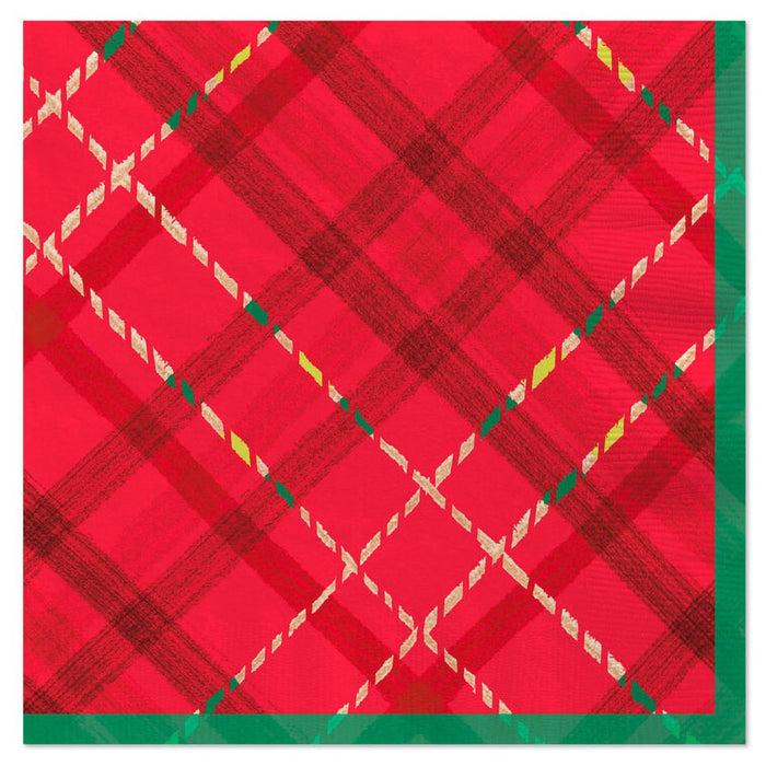 Hallmark : Holiday Plaid Dinner Napkins, Pack of 20 - Hallmark : Holiday Plaid Dinner Napkins, Pack of 20