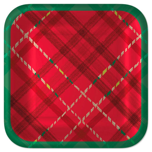 Hallmark : Holiday Plaid Dinner Plates, Pack of 8 - Hallmark : Holiday Plaid Dinner Plates, Pack of 8