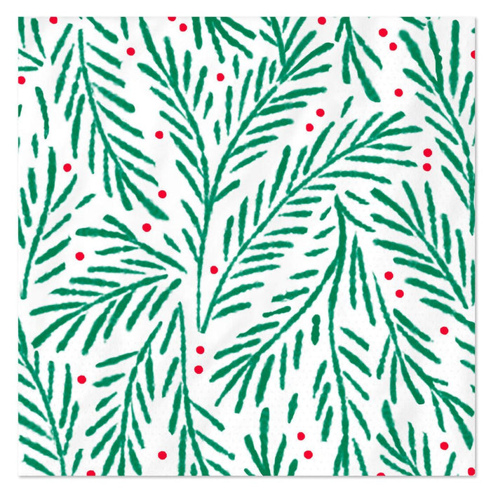 Hallmark : Holly and Berries Holiday Cocktail Napkins, Pack of 20 - Hallmark : Holly and Berries Holiday Cocktail Napkins, Pack of 20