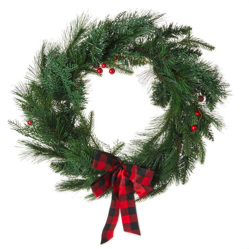 Hallmark : Holly Berry and Pine Faux Floral Wreath, 19" - Hallmark : Holly Berry and Pine Faux Floral Wreath, 19"