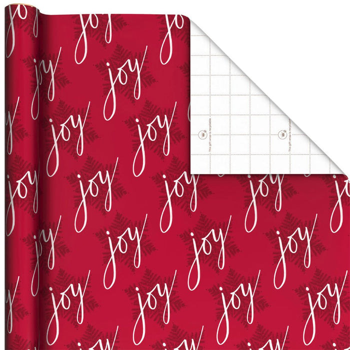 Hallmark : Joy Snowflakes on Red Holiday Wrapping Paper Roll, 22.5 sq. ft. - Hallmark : Joy Snowflakes on Red Holiday Wrapping Paper Roll, 22.5 sq. ft.