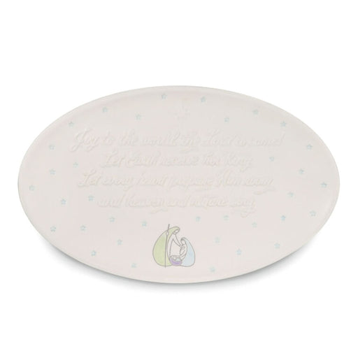 Hallmark : Joy to the World Christmas Oval Ceramic Decoration, 14.5x9 - Hallmark : Joy to the World Christmas Oval Ceramic Decoration, 14.5x9