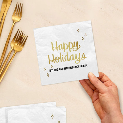 Hallmark : "Let the Overindulgence Begin!" Holiday Cocktail Napkins, Pack of 20 - Hallmark : "Let the Overindulgence Begin!" Holiday Cocktail Napkins, Pack of 20