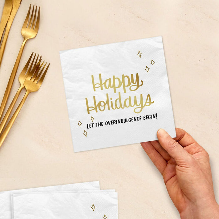 Hallmark : "Let the Overindulgence Begin!" Holiday Cocktail Napkins, Pack of 20 - Hallmark : "Let the Overindulgence Begin!" Holiday Cocktail Napkins, Pack of 20