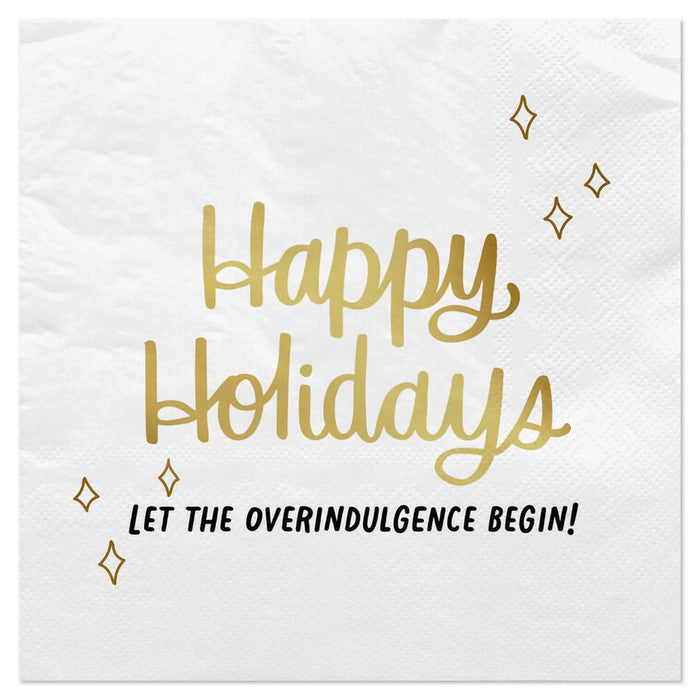 Hallmark : "Let the Overindulgence Begin!" Holiday Cocktail Napkins, Pack of 20 - Hallmark : "Let the Overindulgence Begin!" Holiday Cocktail Napkins, Pack of 20